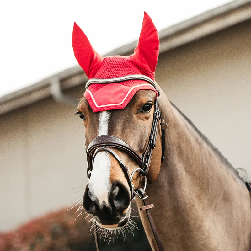 Kentucky Wellington Velvet Fly Veil - Red-2