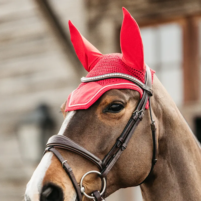 Kentucky Wellington Velvet Fly Veil - Red-1