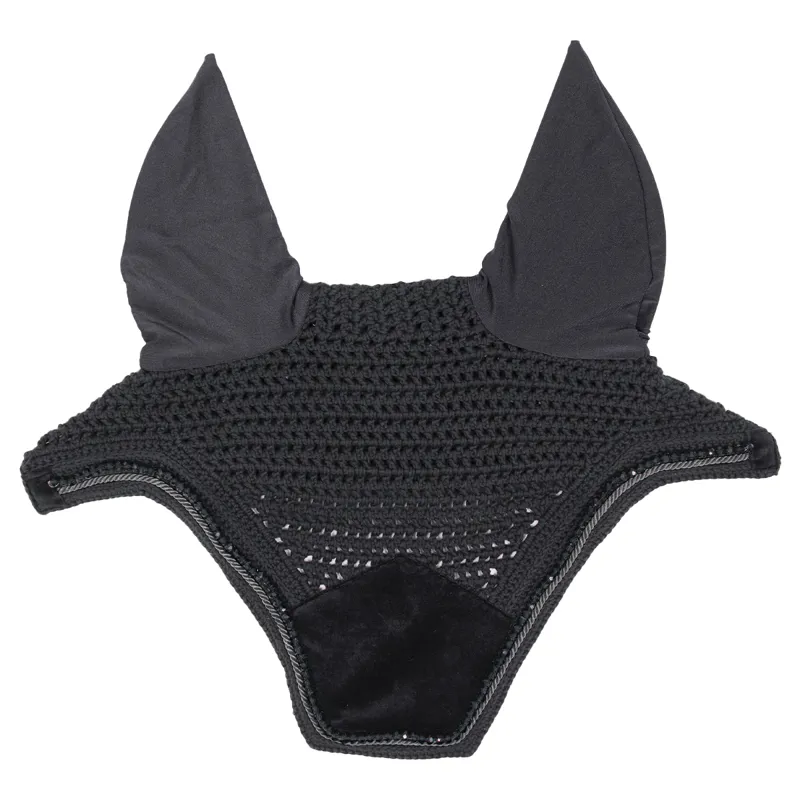 Kentucky Wellington Velvet Pearls Fly Veil -  Black