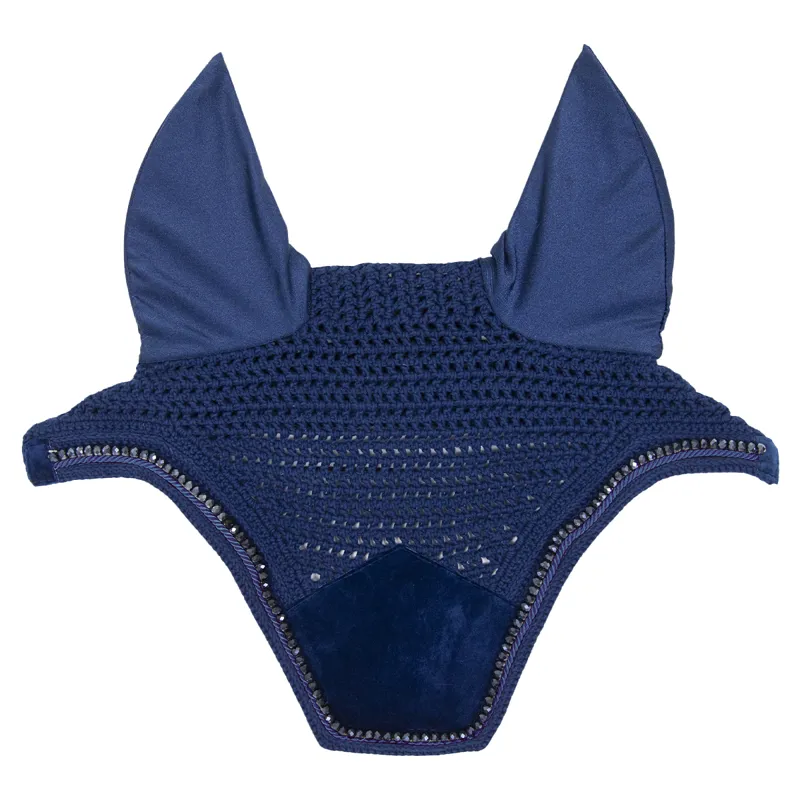 Kentucky Wellington Velvet Pearls Fly Veil - Navy