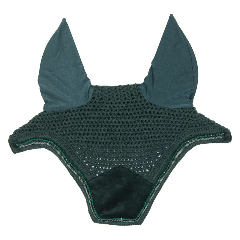 Kentucky Wellington Velvet Pearls Fly Veil - Pine Green