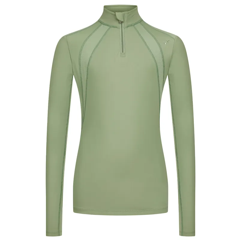 LeMieux Young Rider Mia Mesh Junior Long Sleeve Base Layer - Thyme-1