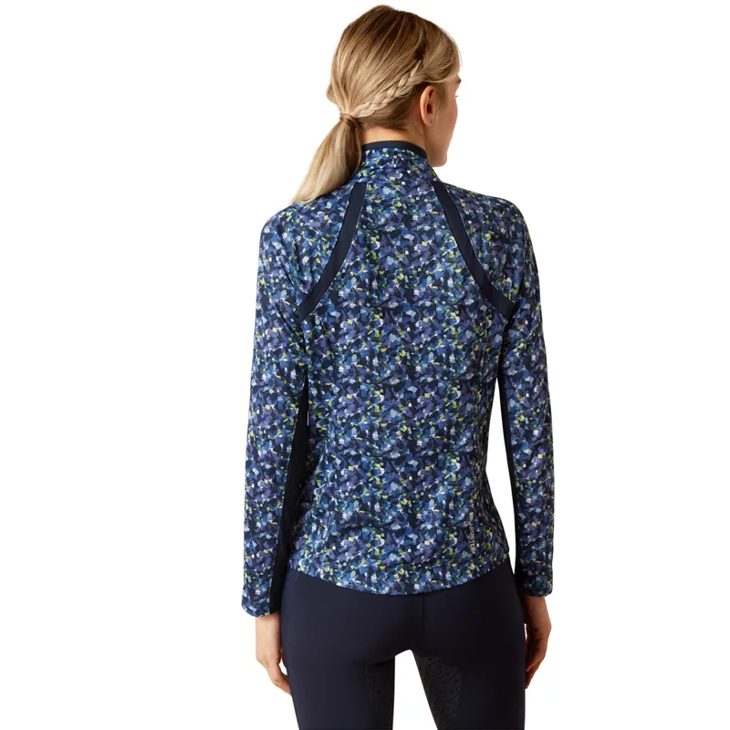 Ariat Sunstopper 3.0 Ladies Base Layer Top - Blue Scribble X-Small-1