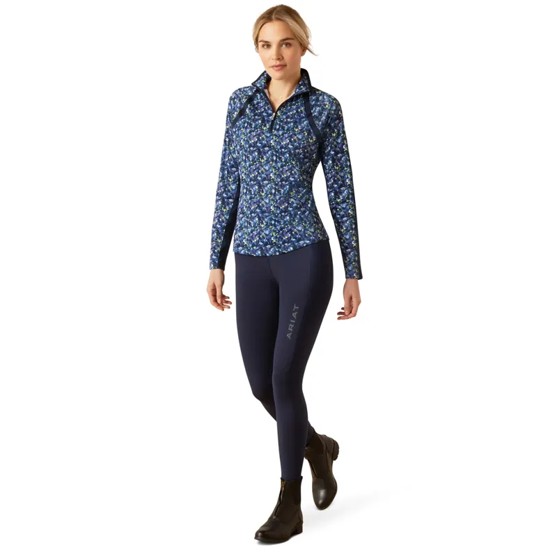 Ariat Sunstopper 3.0 Ladies Base Layer Top - Blue Scribble X-Small-4