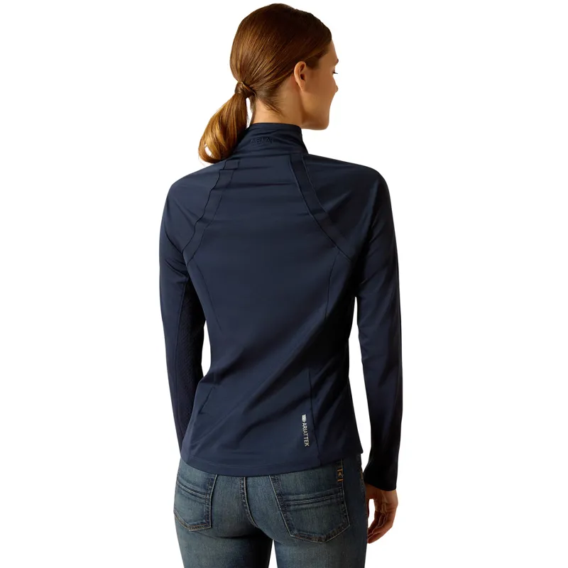 Ariat Sunstopper 3.0 Womens 1/4 Zip Base Layer - Navy-1