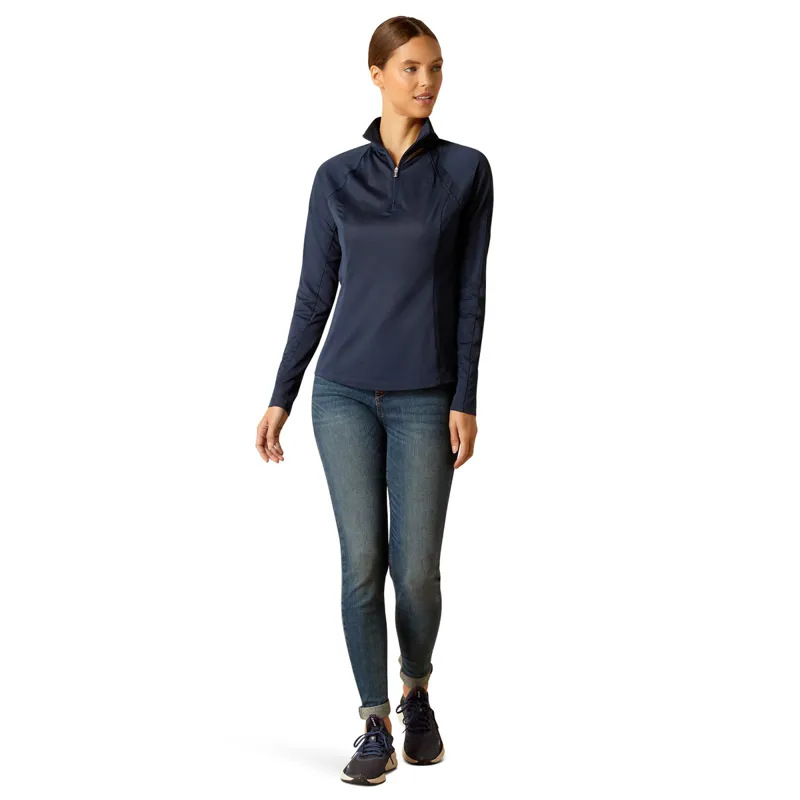Ariat Sunstopper 3.0 Womens 1/4 Zip Base Layer - Navy-4