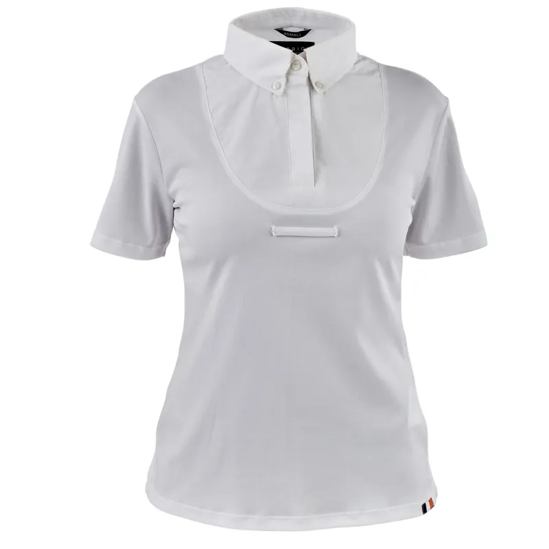 Aubrion Short Sleeve Ladies Tie Show Shirt - White