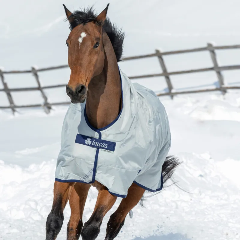 Bucas Power 0g High Neck Turnout Rug - Silver-1