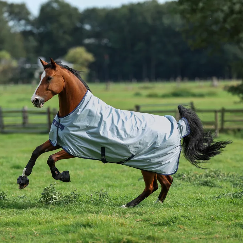 Bucas Power 0g High Neck Turnout Rug - Silver-3