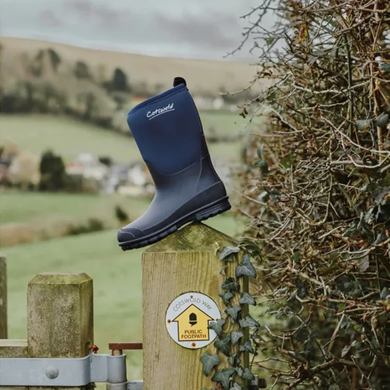Cotswold Hilly Neoprene Junior Wellies - Navy -4