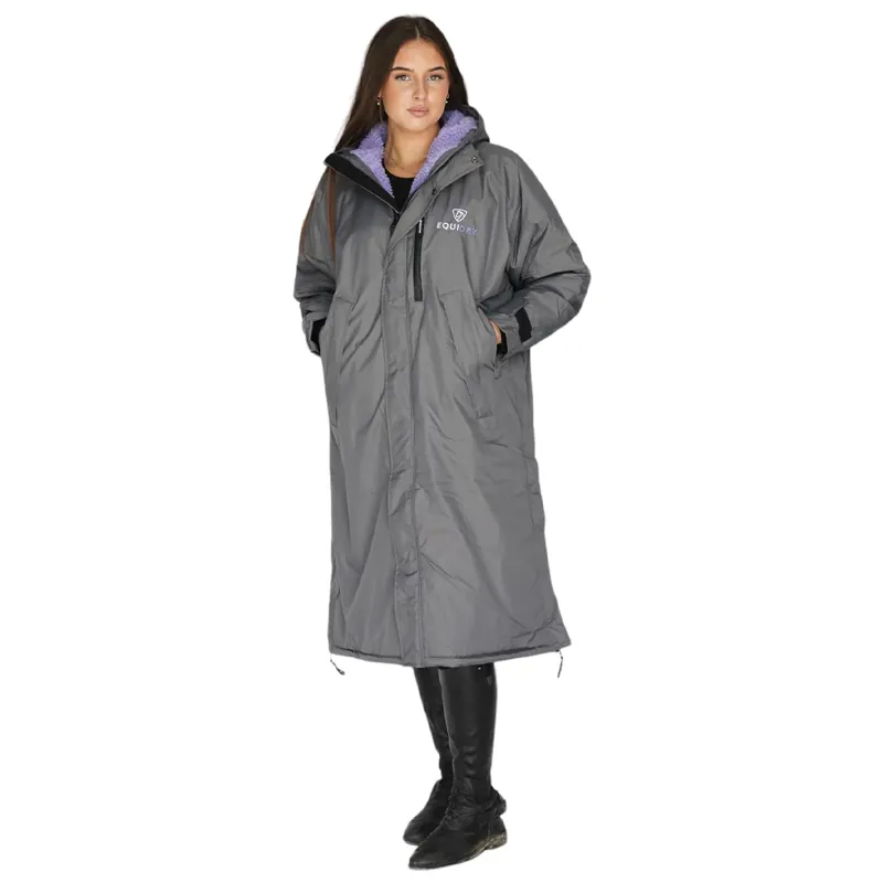 EQUIDRY Evolution Thick Fleece Lined Waterproof Jacket - Grey/Lilac-5