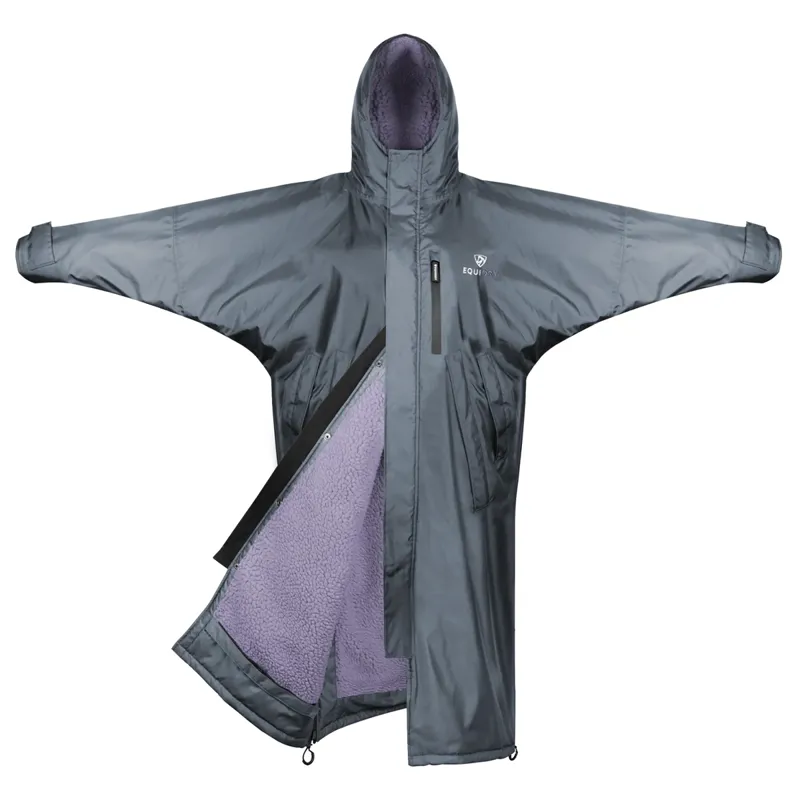 EQUIDRY Evolution Thick Fleece Lined Waterproof Jacket - Grey/Lilac-7