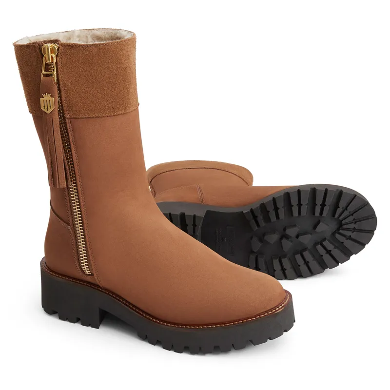 Fairfax and Favor Paris Ladies Quarter-Length Boots - Cognac Nubuck-1