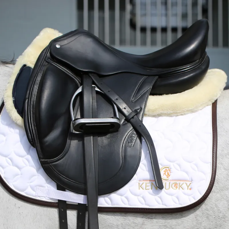 Kentucky Sheepskin Anatomic Absorb Half Pad - Black/Natural-2