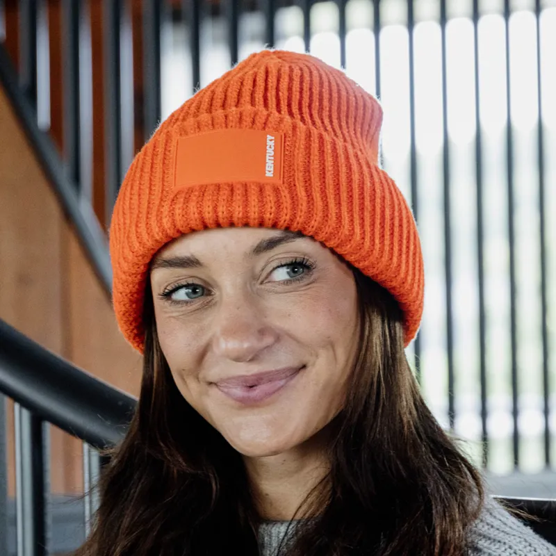 Kentucky Rubber Logo Beanie Hat - Orange-1