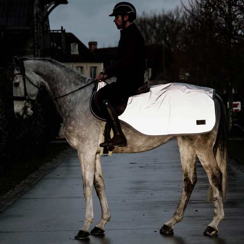 Kentucky Reflective Riding Rug Exercise Sheet - Silver-1