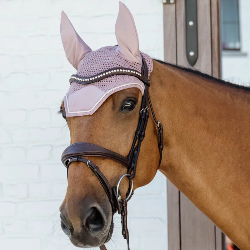 Kentucky Wellington Velvet Fly Veil - Old Rose-1