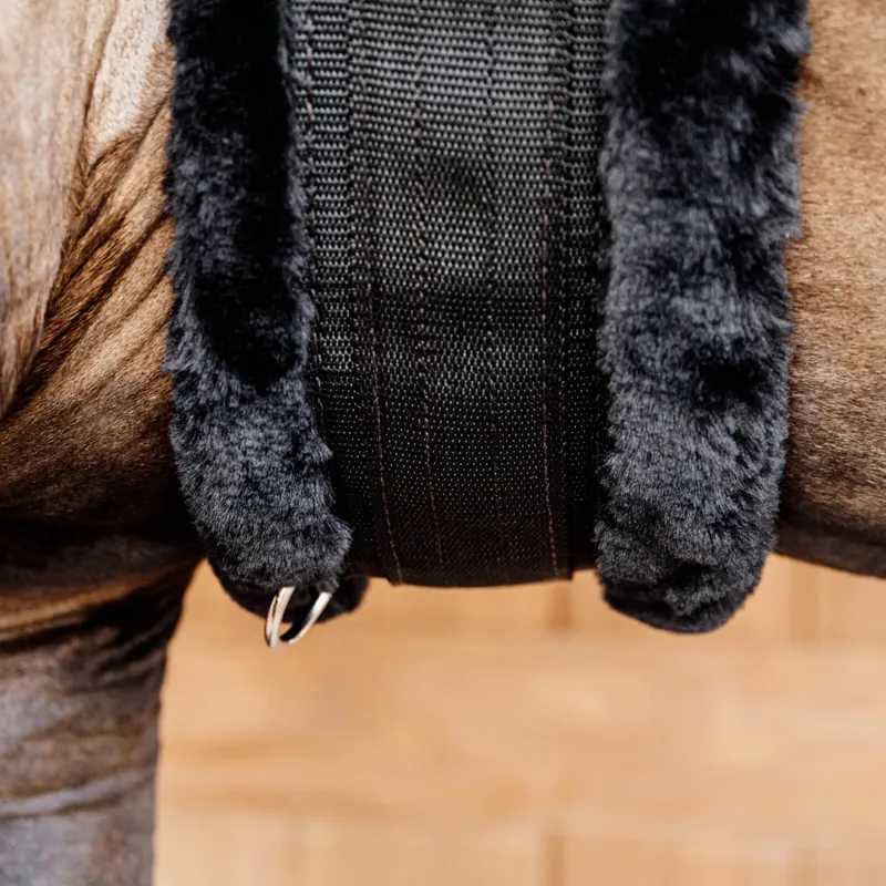 Kentucky Elasticated Sheepskin Girth - Black/Black-2