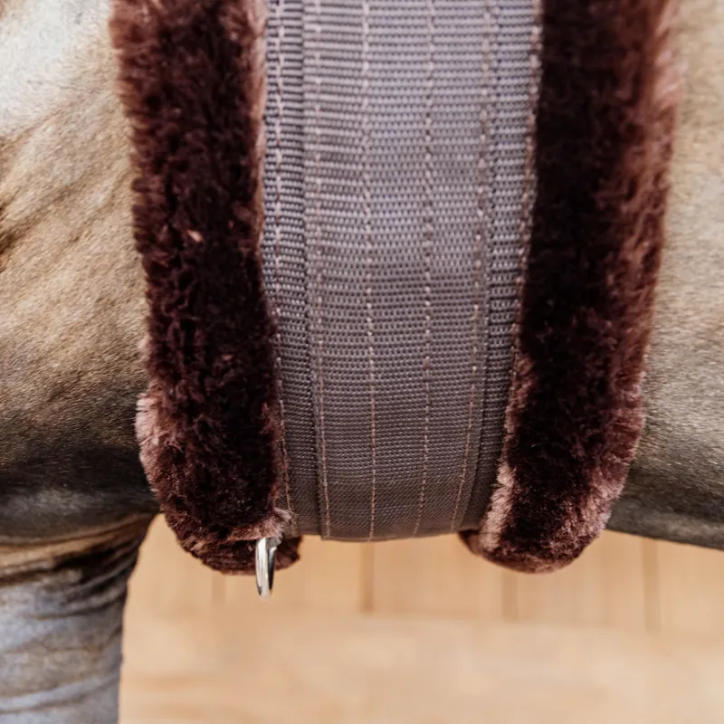 Kentucky Elasticated Sheepskin Girth - Brown/Brown-3