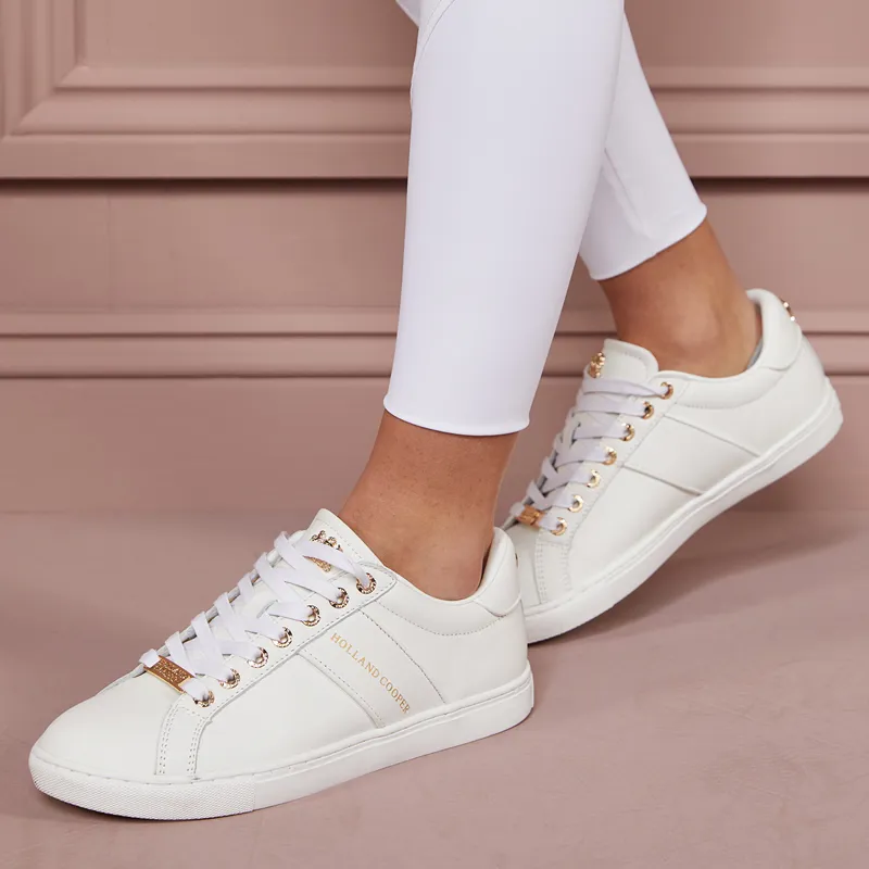 Holland Cooper Knightsbridge Ladies Court Trainers - White-5