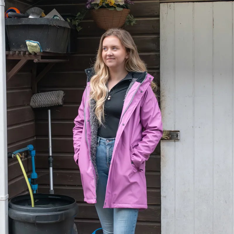 Mountain Horse Spirit Ladies Long Waterproof Jacket - Mauve Pink-4