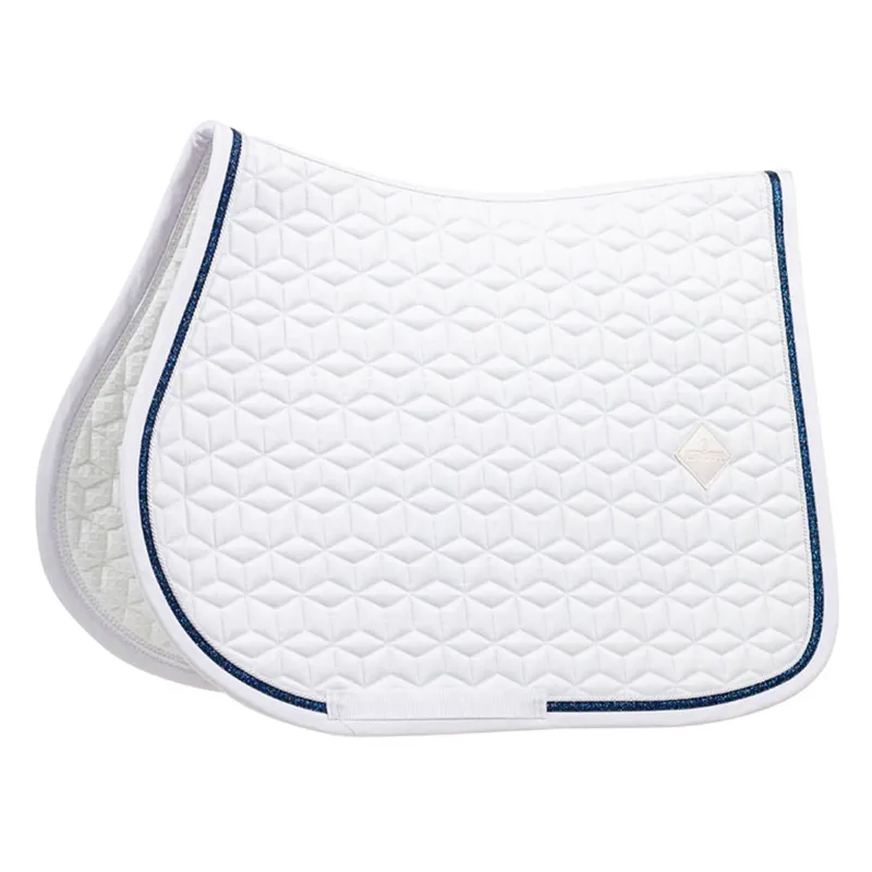 Kentucky Glitter Rope Jump Saddlecloth - White/Navy