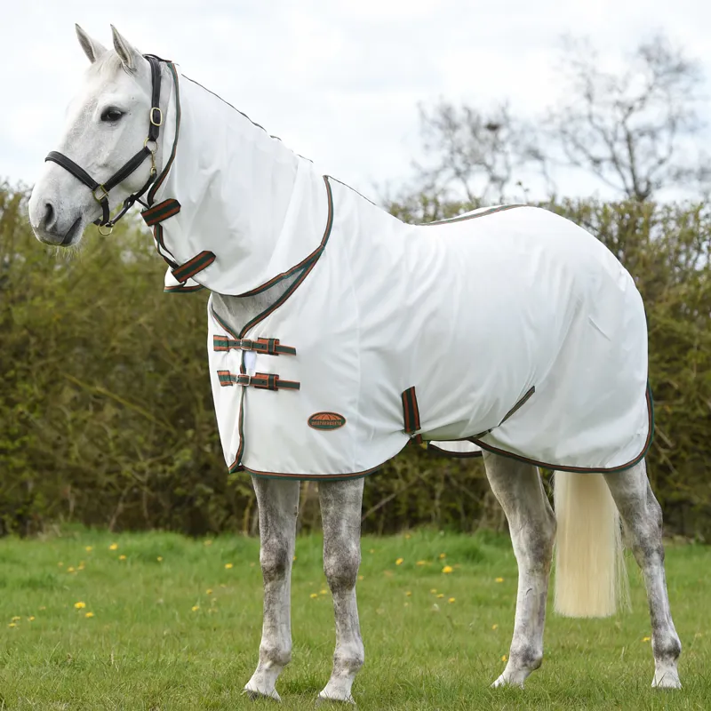WeatherBeeta ComFiTec Tyro Mesh Combo Neck Fly Rug - White/Green