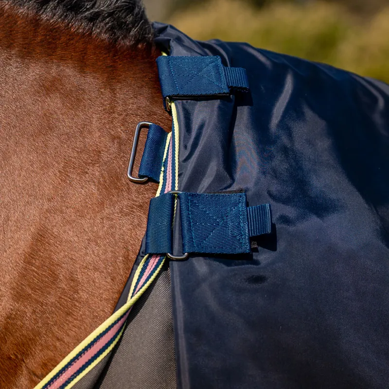 Amigo Bravo 12 Plus Lite 0g V-Front Turnout Rug - Shadow/Navy/Rose-3
