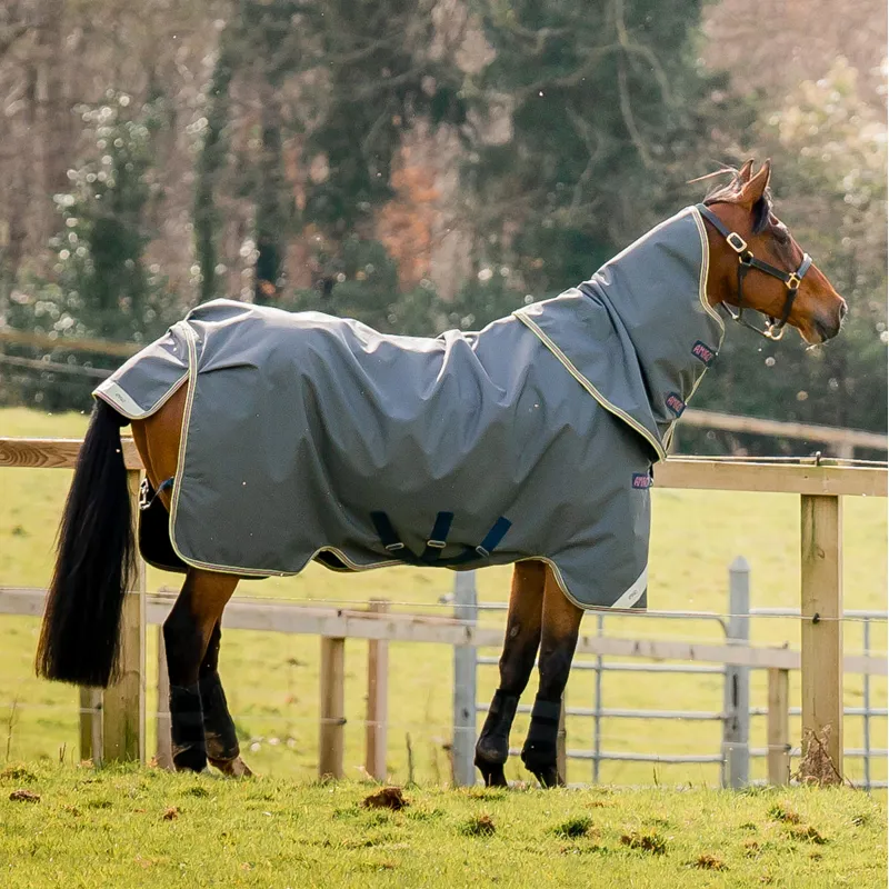 Amigo Bravo 12 Plus Lite 0g V-Front Turnout Rug - Shadow/Navy/Rose-5