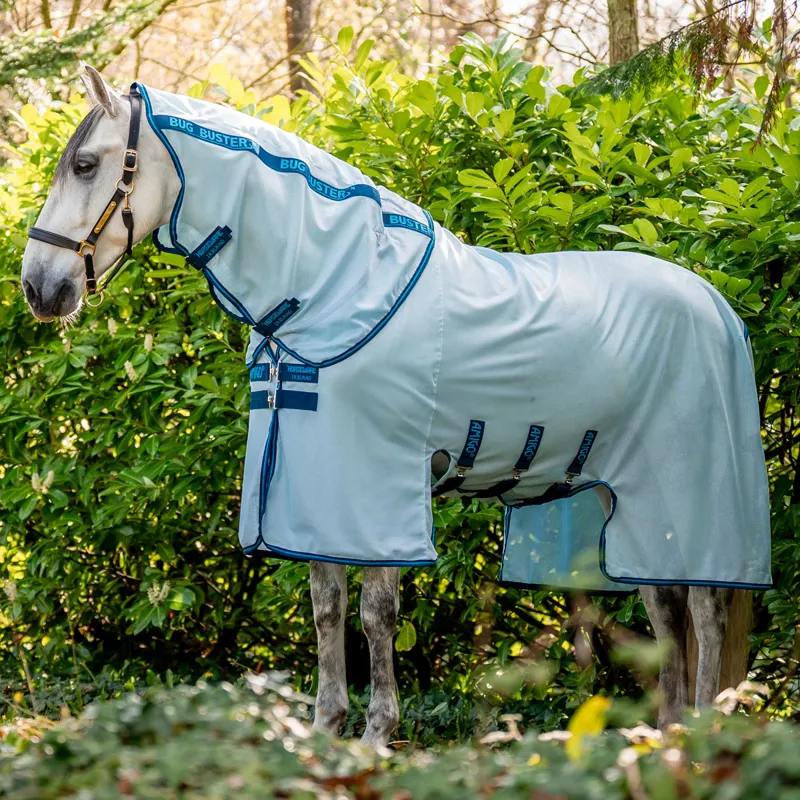 Amigo Bug Buster Fly Rug - Azure Blue/Navy/Electric Blue-1