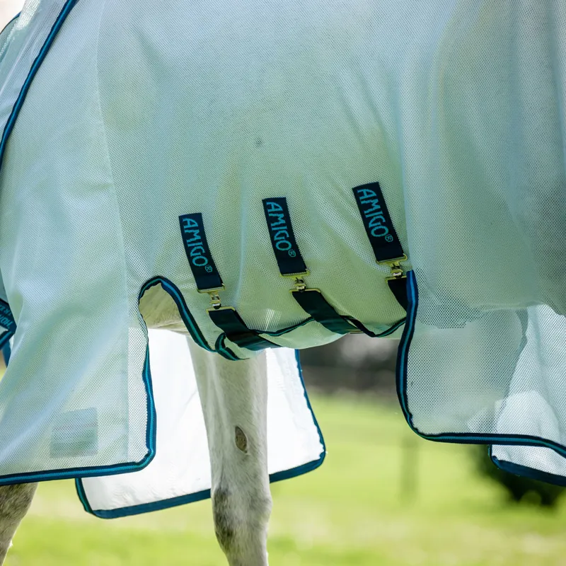 Amigo Bug Buster Fly Rug - Azure Blue/Navy/Electric Blue-2