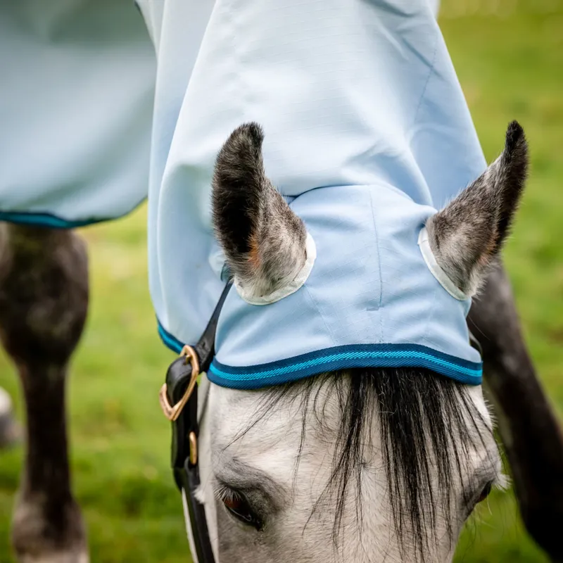Amigo Ripstop Hoody Combo Neck Fly Rug - Azure Blue/Navy/Electric Blue-6