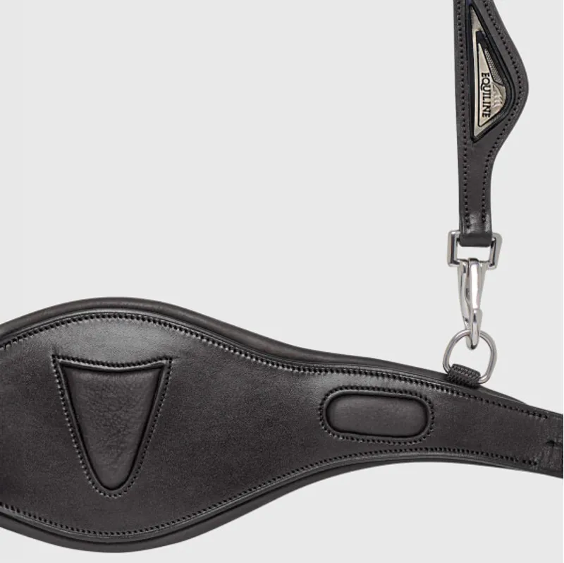 Equiline HP0411 Anatomical Large Surface Two-Tie Headpiece - Black-2