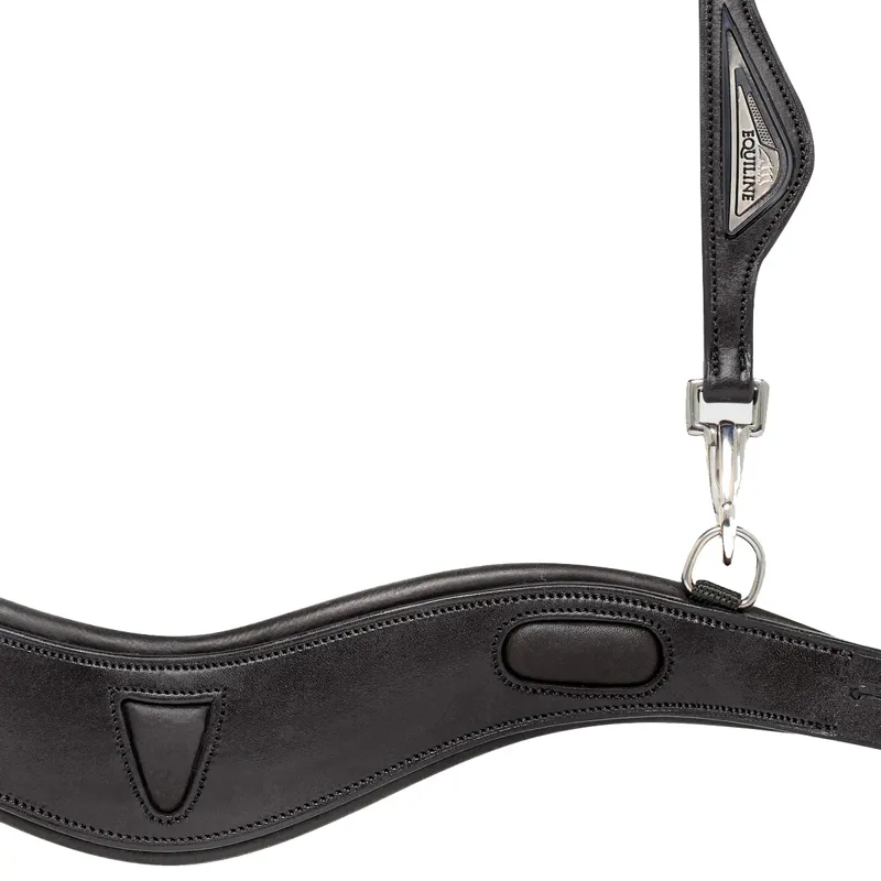 Equiline HPL412 Anatomical Light Two-Tie Headpiece - Black-2