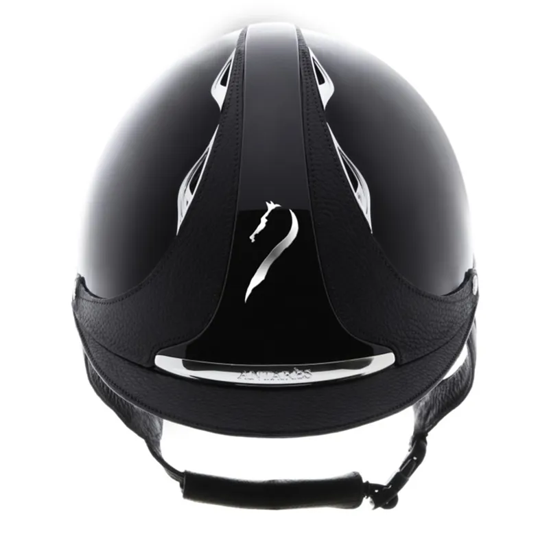 Antares Premium Glossy Riding Hat - Black/Black-5