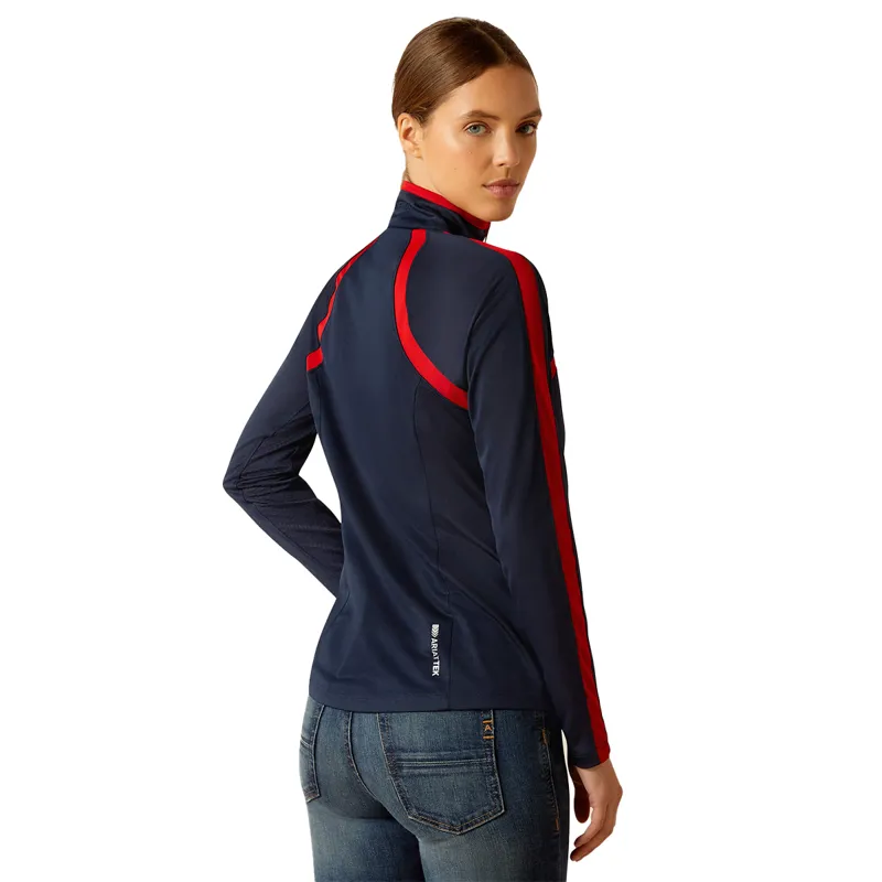 Ariat Sunstopper 3.0 Womens Base Layer Top - Navy/Red-1