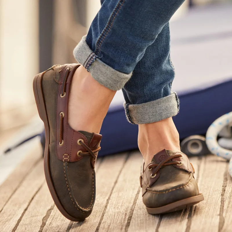 Ariat Antigua Ladies Deck Shoes - Olive Night-7