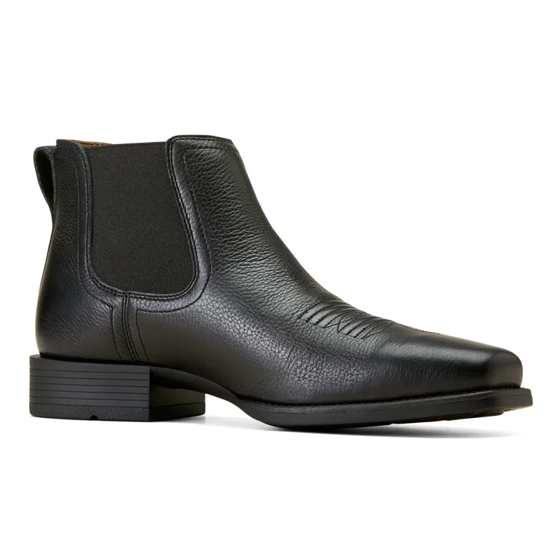 Ariat Mens Booker Ultra Square Toe Short Western Boots - Black Deertan-2