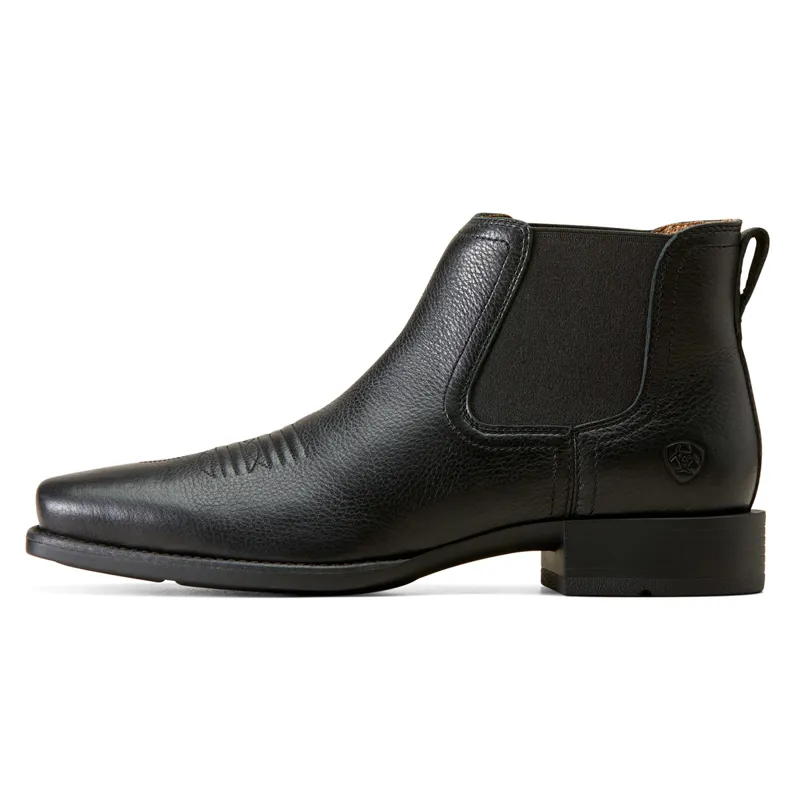 Ariat Mens Booker Ultra Square Toe Short Western Boots - Black Deertan-4