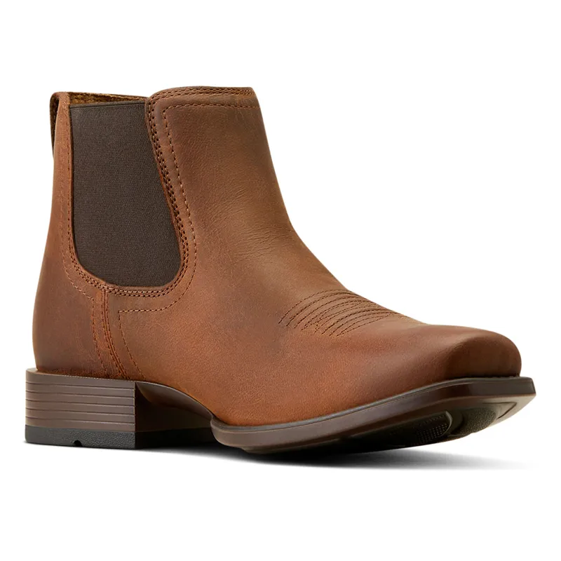 Ariat Mens Booker Ultra Square Toe Short Western Boots - Rough Tan-1