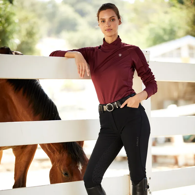 Ariat Tri Factor Frost Grip Full Seat Ladies Softshell Breeches - Black-2