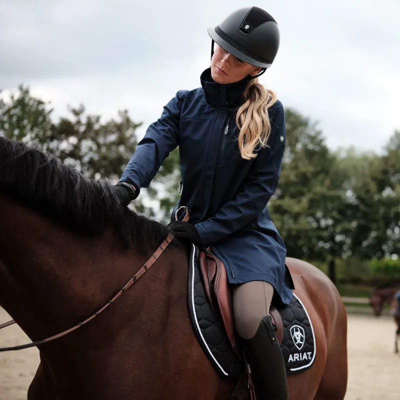 Ariat Coastal Ladies Long Waterproof Jacket - Navy Eclipse-8