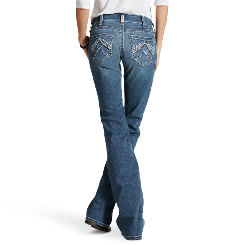 Ariat R.E.A.L. Mid Rise Whipstitch Womens Boot Cut Jeans - Rainstorm-1