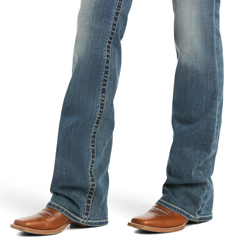 Ariat R.E.A.L. Mid Rise Whipstitch Womens Boot Cut Jeans - Rainstorm-3