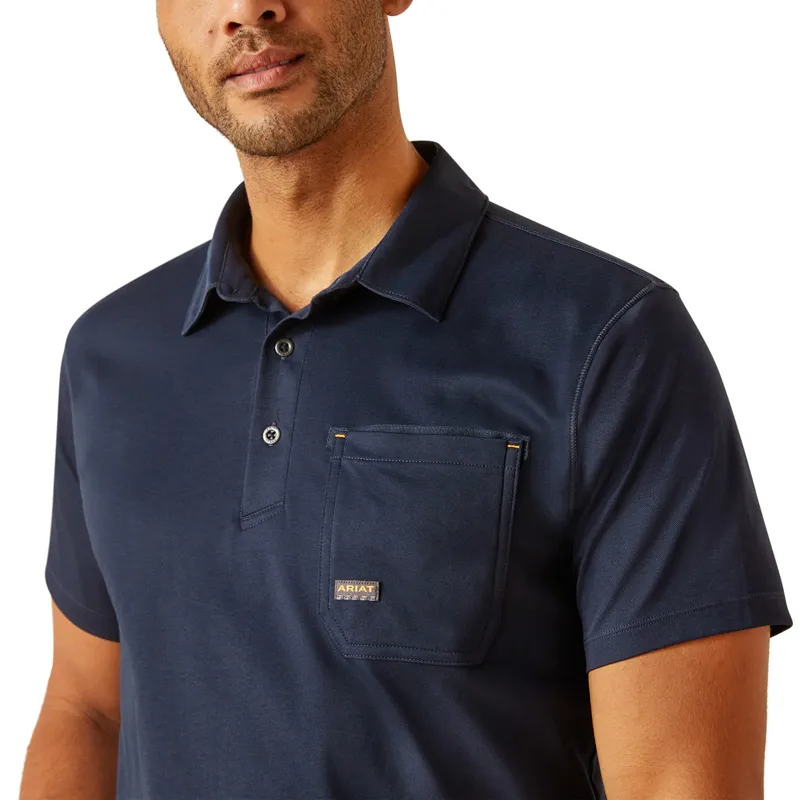 Ariat Rebar Foreman Mens Polo Shirt - Navy-2