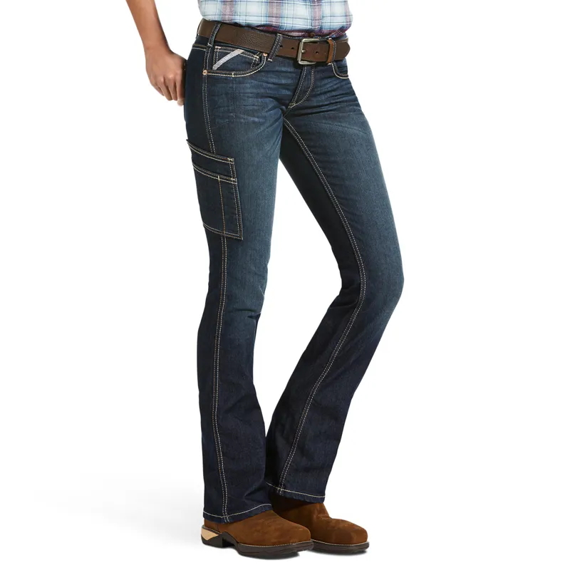 Ariat Rebar Riveter Mid Rise Womens Boot Cut Jeans - Hallow