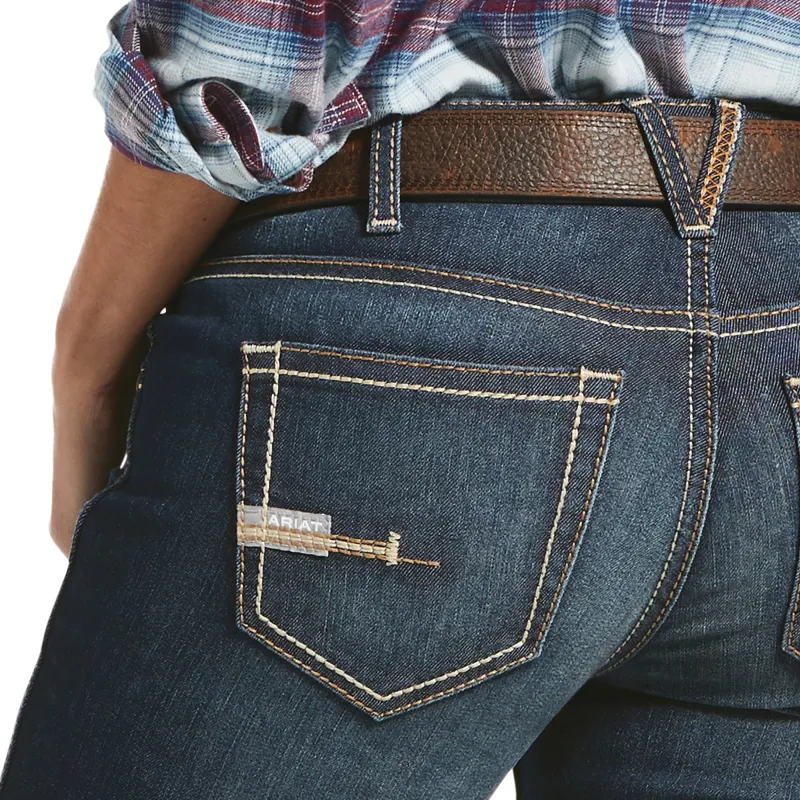 Ariat Rebar Riveter Mid Rise Womens Boot Cut Jeans - Hallow-3