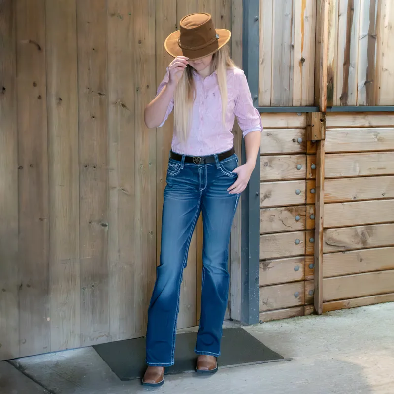 Ariat R.E.A.L. Mid Rise Entwined Womens Boot Cut Jeans - Marine-2