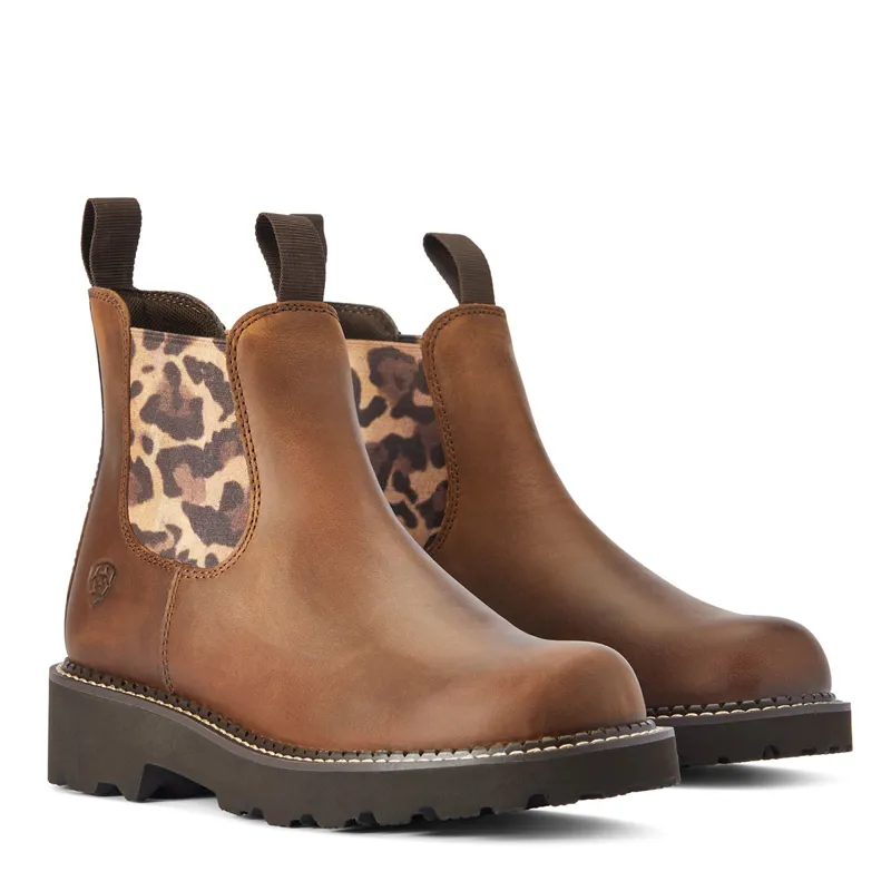 Ariat Fatbaby Twin Gore Womens Boots - Tan Leopard Gore-1
