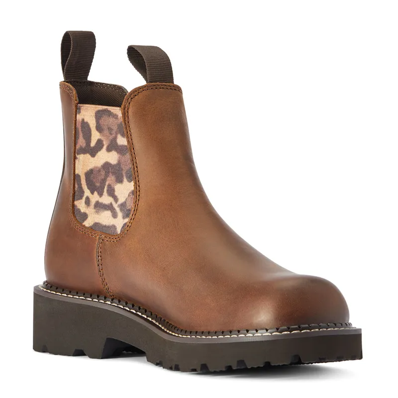 Ariat Fatbaby Twin Gore Womens Boots - Tan Leopard Gore-3